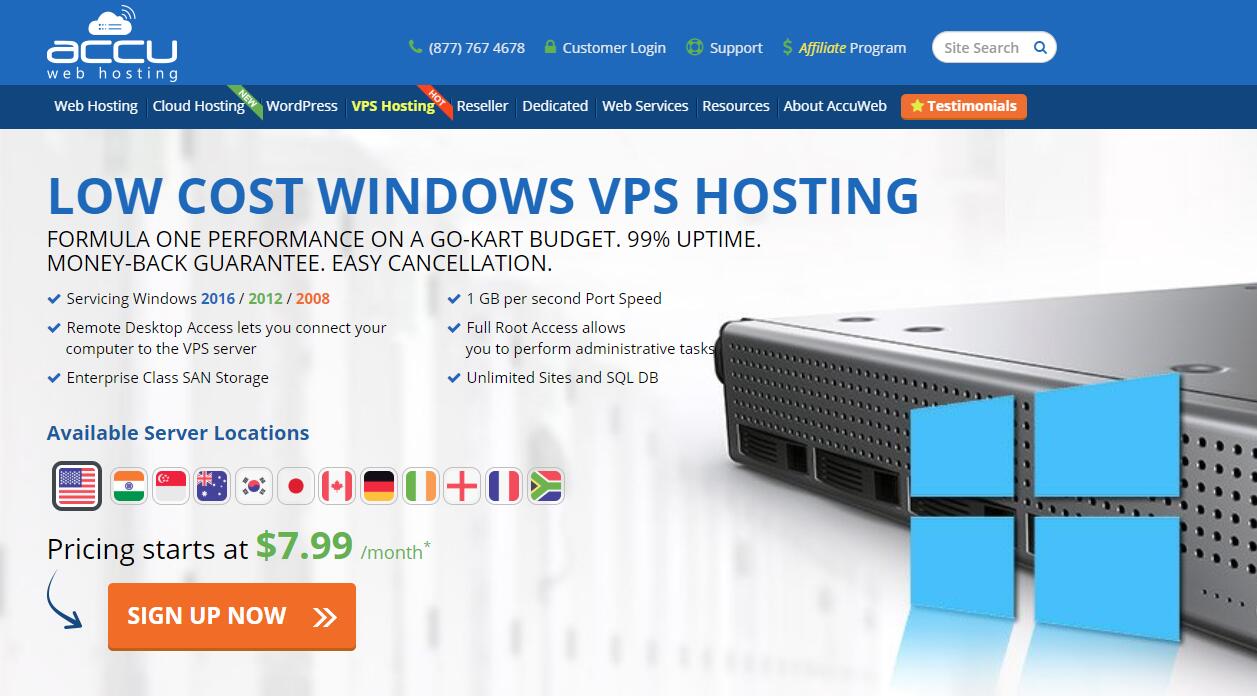 accuwebhosting 印度vps推荐 – windows支持